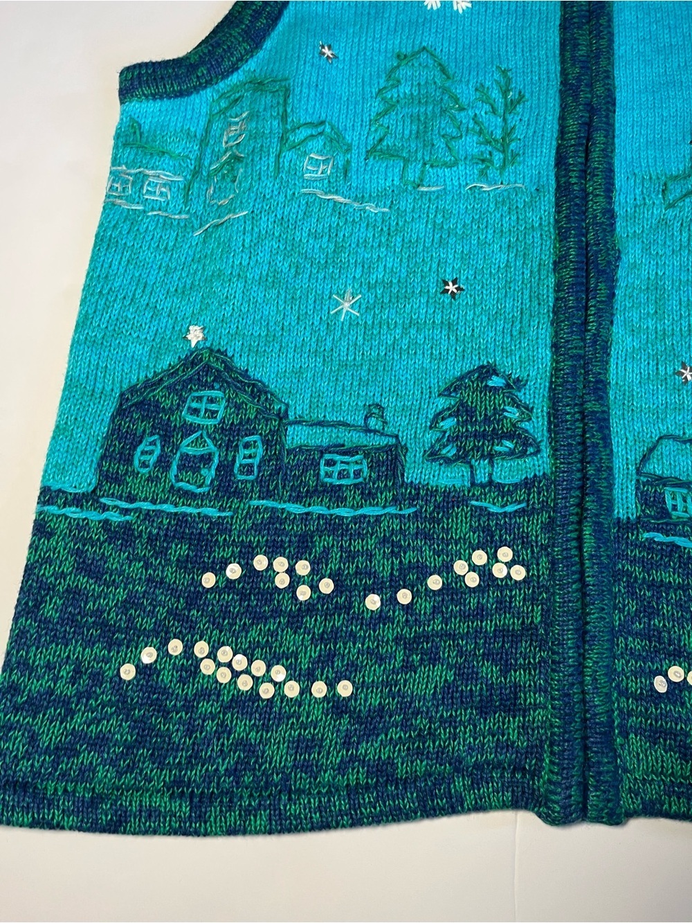 Vintage GrandmaCore Snowman Retro Knit Sweater Vest Womens Large~Kitschy - Picture 3 of 9